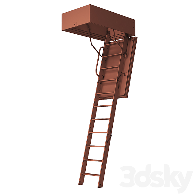 Attic stairs Docke 3DS Max Model - thumbnail 5