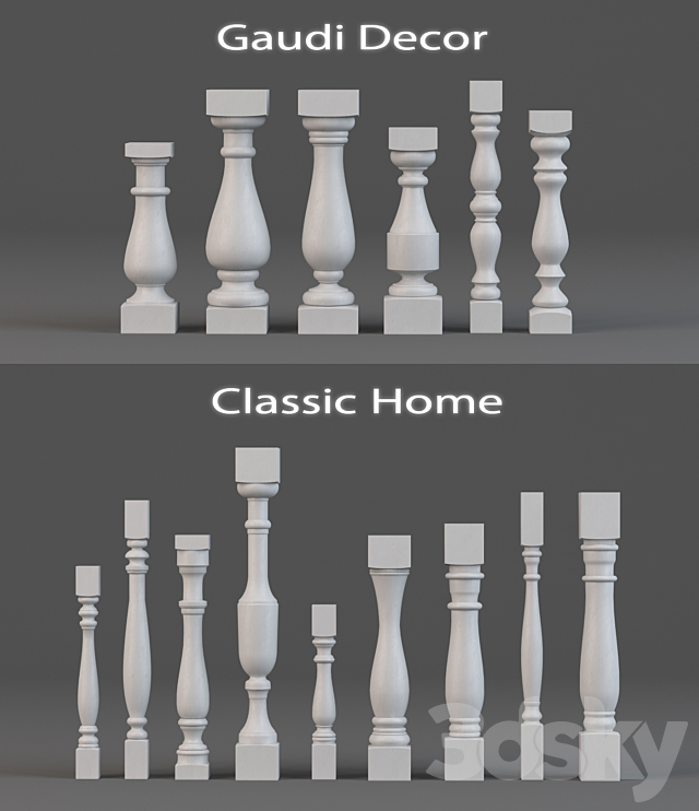 Balusters Classic Home and Gaudi Decor 3DSMax File - thumbnail 1