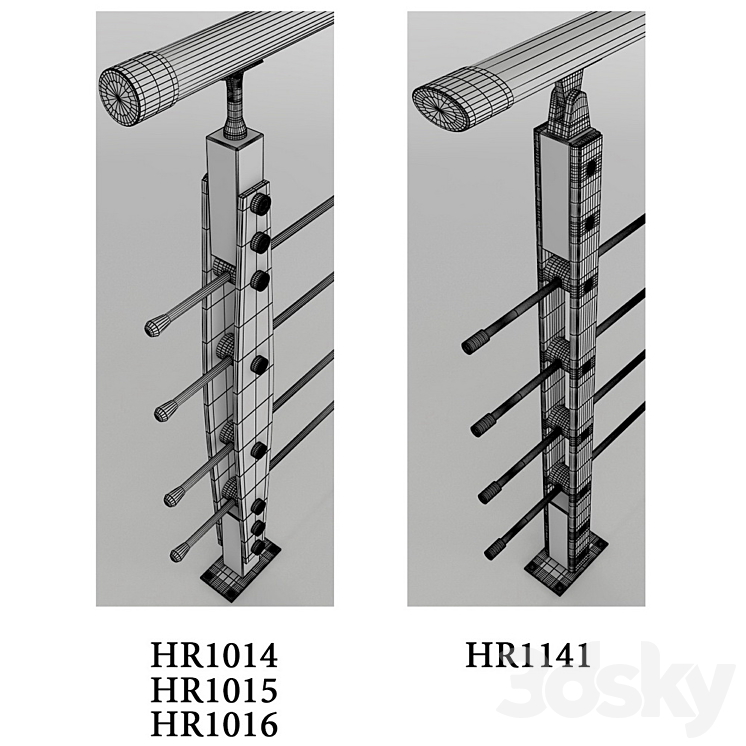 Balusters Titanium HR_1014_1015_1016_1811 3DS Max - thumbnail 2