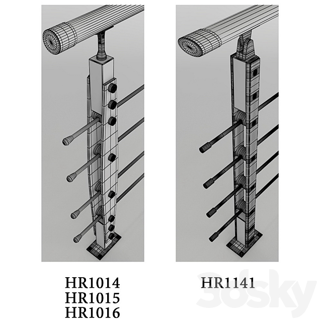 Balusters Titanium HR_1014_1015_1016_1811 3DS Max Model - thumbnail 2