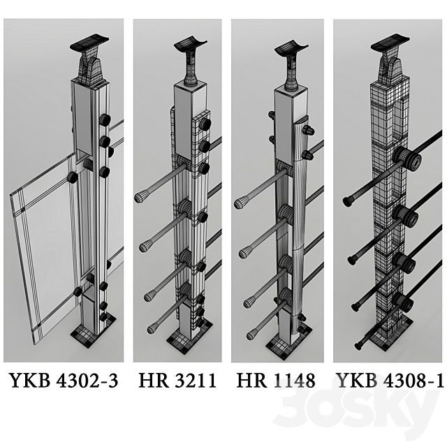 Balusters Titanium_3211_1148_4308_4302 3DSMax File - thumbnail 2