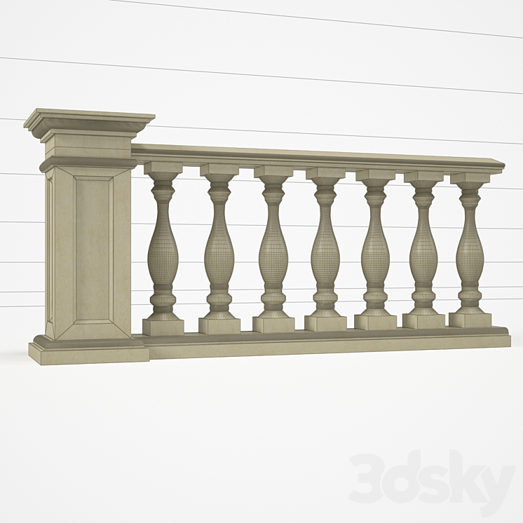 balustrade 3DS Max - thumbnail 2