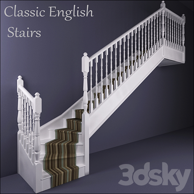 Classic English Stairs 3DSMax File - thumbnail 1