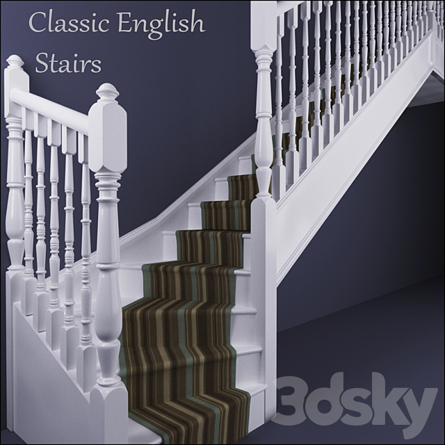 Classic English Stairs 3DSMax File - thumbnail 2