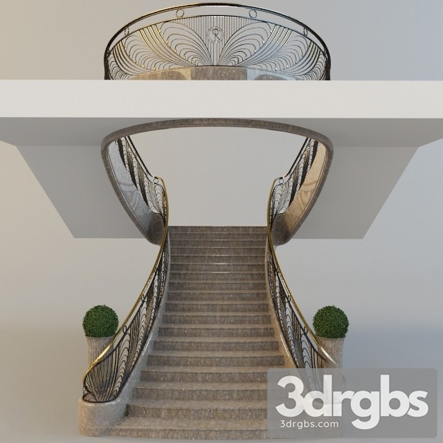 Classic Luxury Staircase 3dsmax Download - thumbnail 1