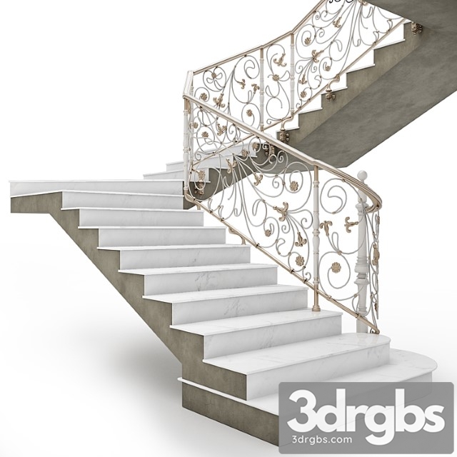 Classic staircase 3 3dsmax Download - thumbnail 1