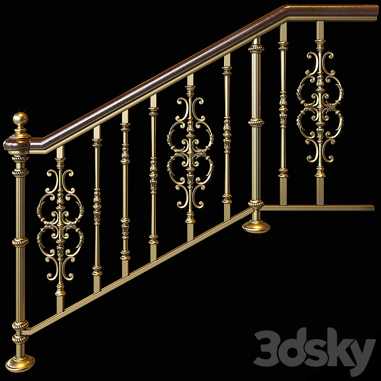 Classic staircase 3DS Max - thumbnail 1