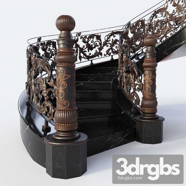 Classic Staircase 3dsmax Download - thumbnail 1