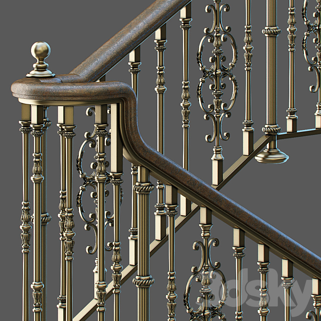 Classic staircase 3DSMax File - thumbnail 2