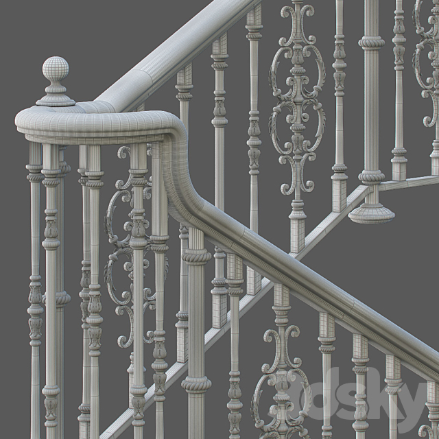 Classic staircase 3DSMax File - thumbnail 3