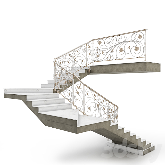 Classic staircase 3DSMax File - thumbnail 3