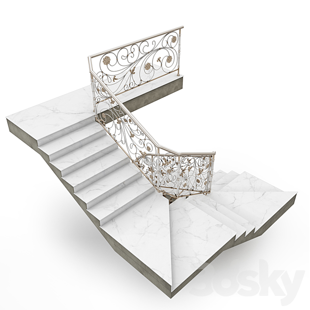 Classic staircase 3DSMax File - thumbnail 4