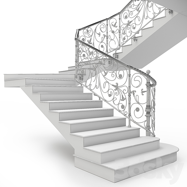 Classic staircase 3DSMax File - thumbnail 5