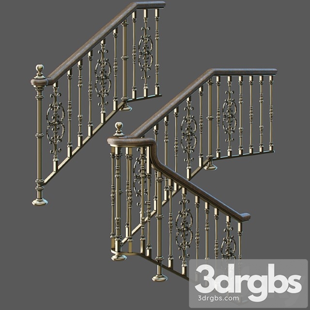 Classic staircase 4 3dsmax Download - thumbnail 1