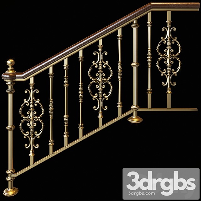 Classic staircase 5 3dsmax Download - thumbnail 1