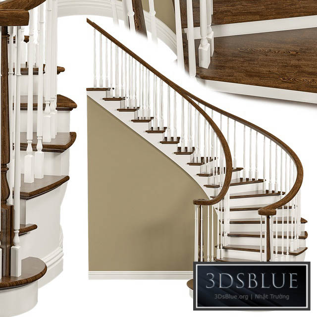 Classic style staircase 3DS Max - thumbnail 3