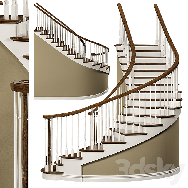 Classic style staircase 3DSMax File - thumbnail 3