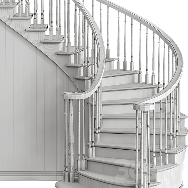 Classic style staircase 3DSMax File - thumbnail 5