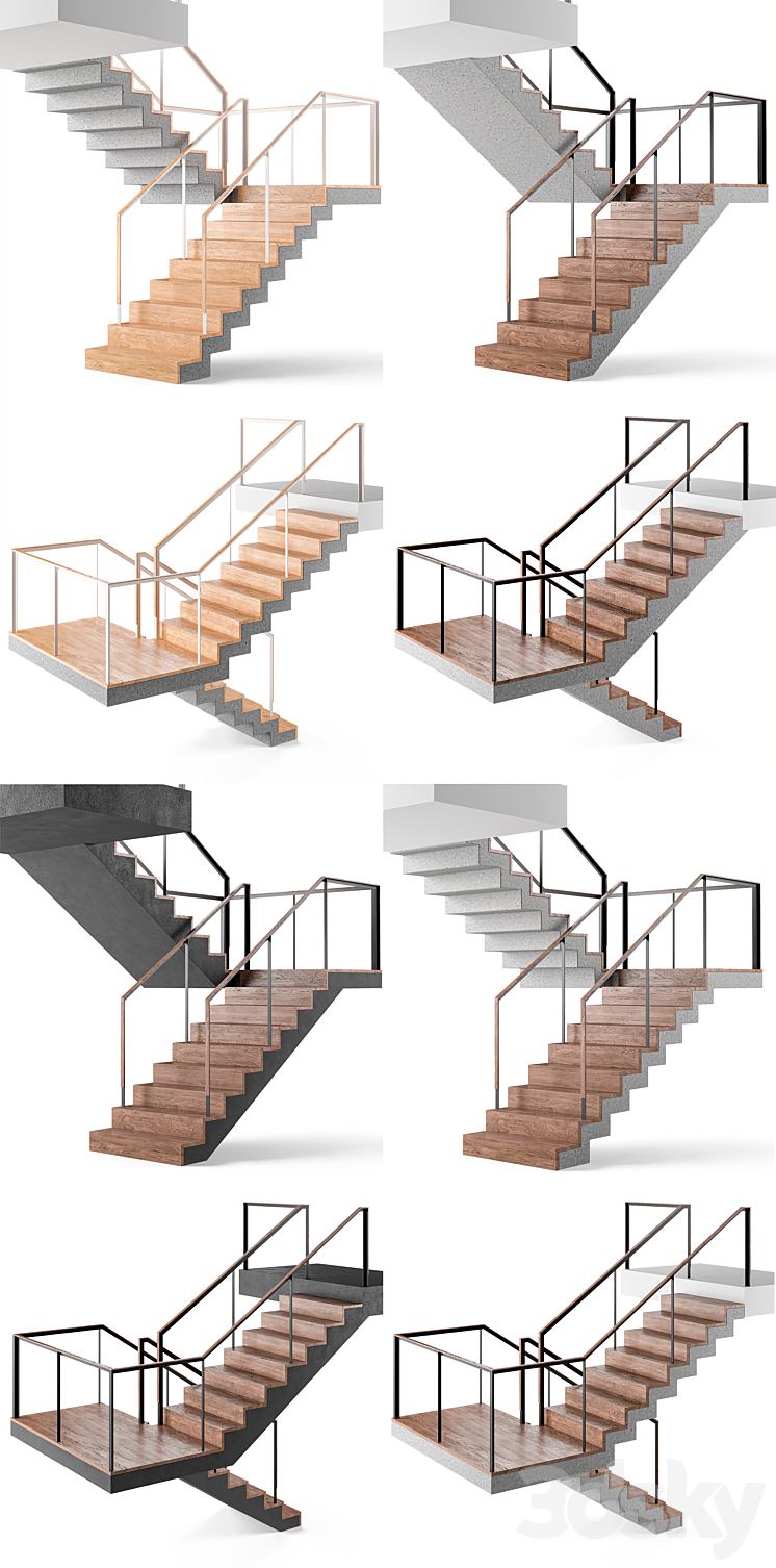 Concrete ladder 3DS Max - thumbnail 2