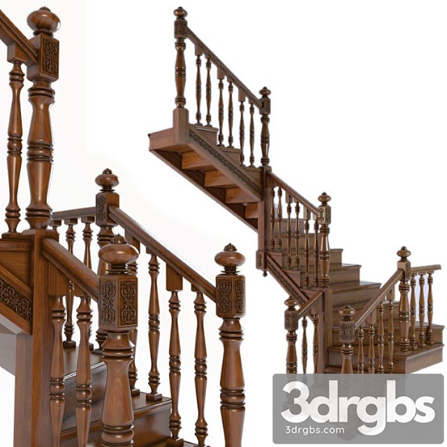 Dierieviannaia Liestnitsa Wooden Stairs 3dsmax Download - thumbnail 1