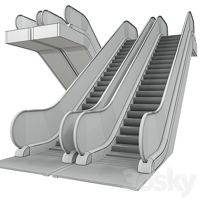 Escalator 3DS Max Model - thumbnail 6