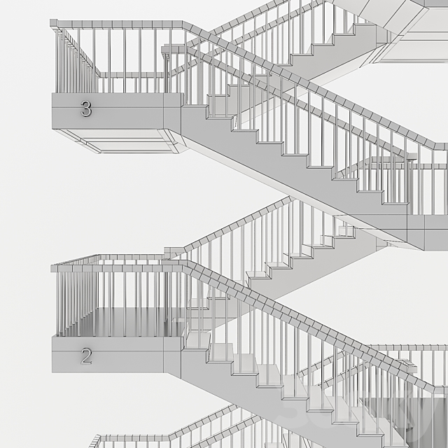 Escape-stair 3DS Max Model - thumbnail 3