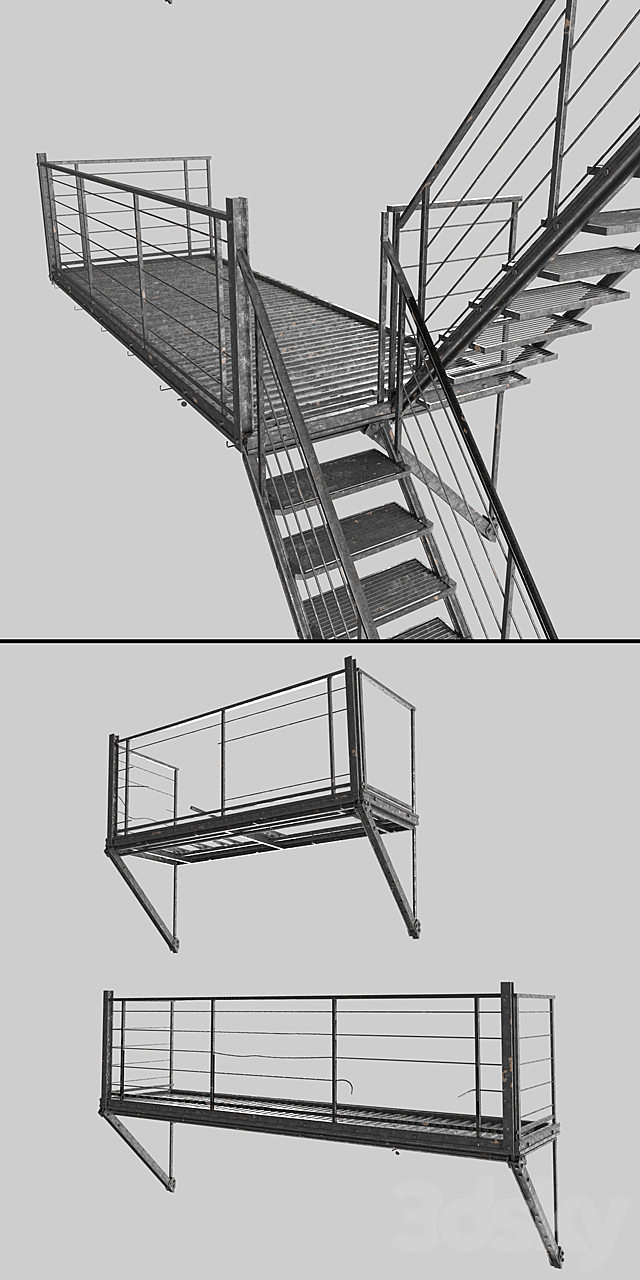 Evacuation ladder _ Evacuation ladder 3DS Max Model - thumbnail 2