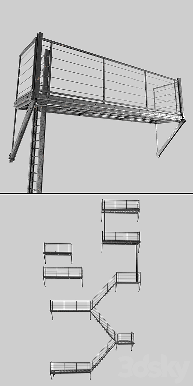 Evacuation ladder _ Evacuation ladder 3DS Max Model - thumbnail 3