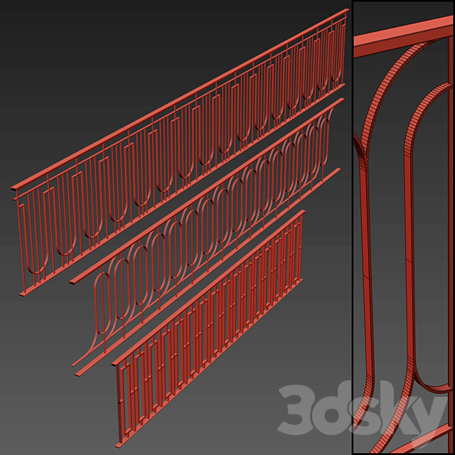 Fence set 03 3DSMax File - thumbnail 3