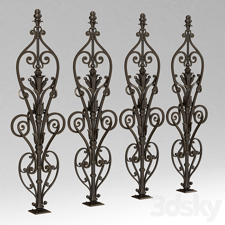 Forged baluster 11 3DS Max - thumbnail 1