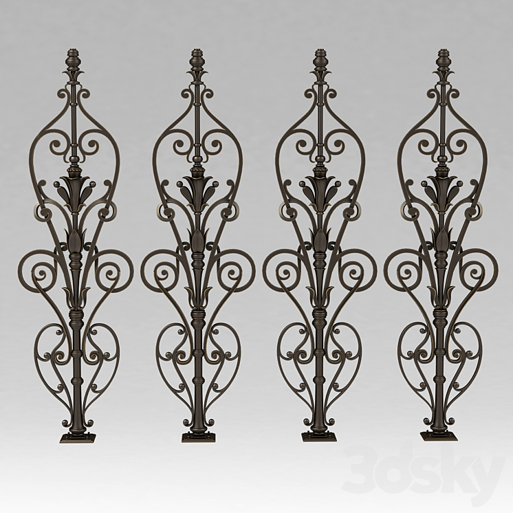 Forged baluster 11 3DS Max - thumbnail 2