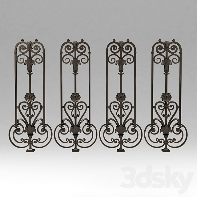 Forged baluster 22 3DS Max Model - thumbnail 2