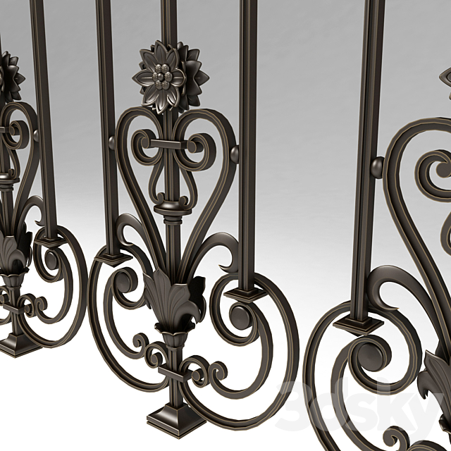 Forged baluster 22 3DS Max Model - thumbnail 3