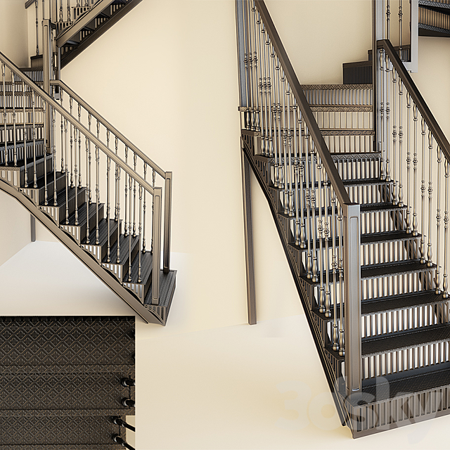 Forged-iron staircase 3ds Max - thumbnail 1