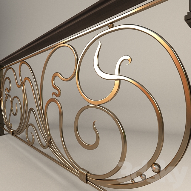 Forged railing 3DS Max Model - thumbnail 2