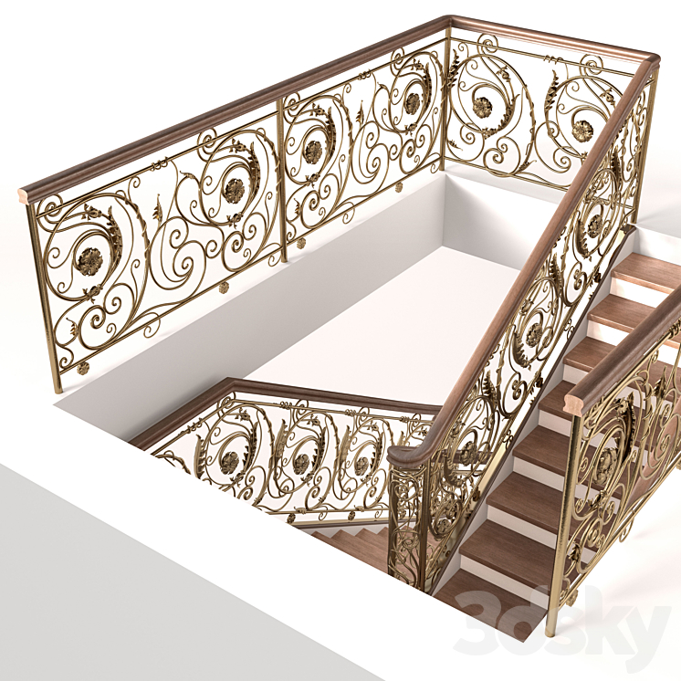 Forged stairs 3DS Max - thumbnail 2