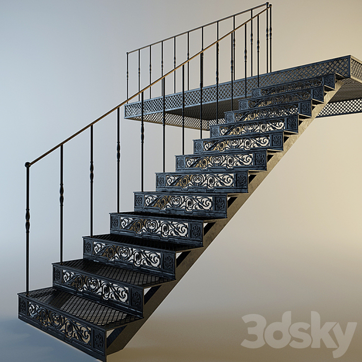 Forged stairs 3DS Max - thumbnail 1