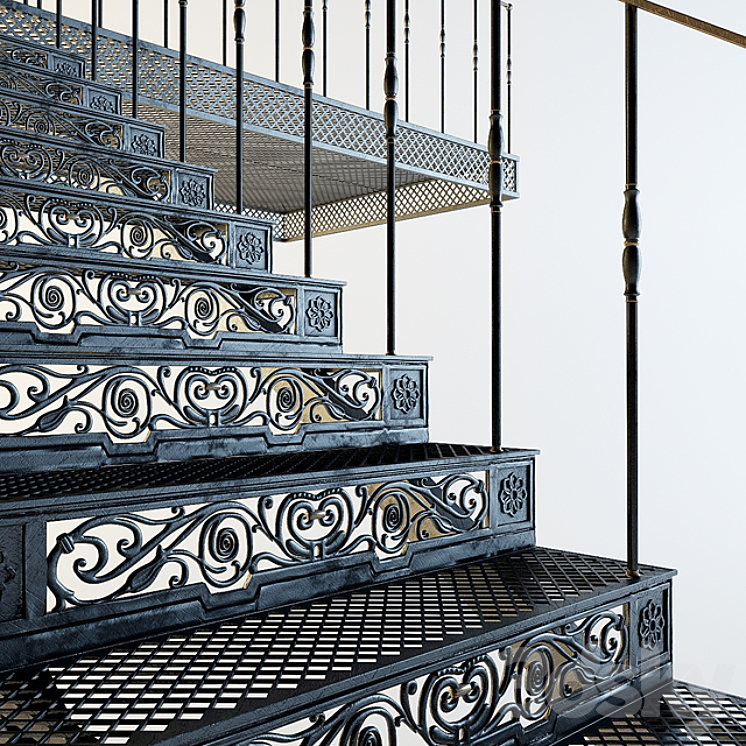 Forged stairs 3DS Max - thumbnail 2