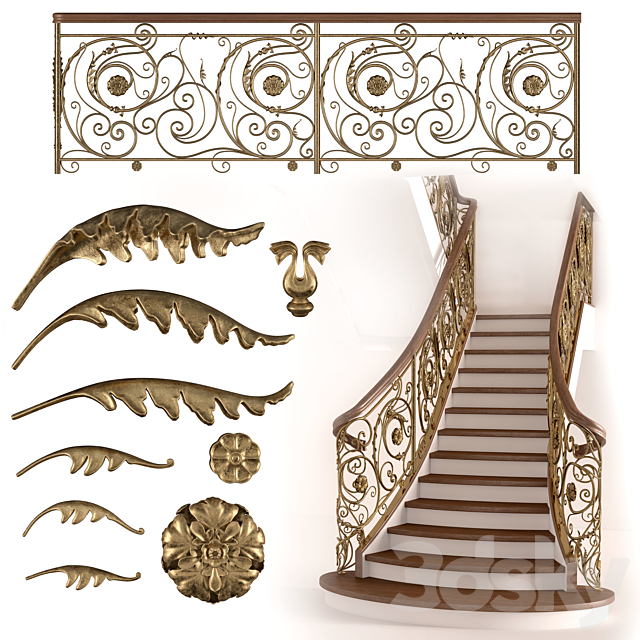 Forged stairs 3DSMax File - thumbnail 1