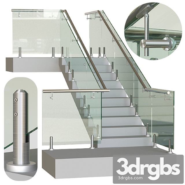 Glass railing on mini racks 4 3dsmax Download - thumbnail 1