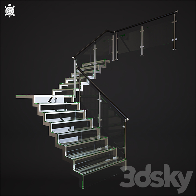 Glass Stairs 3DSMax File - thumbnail 1