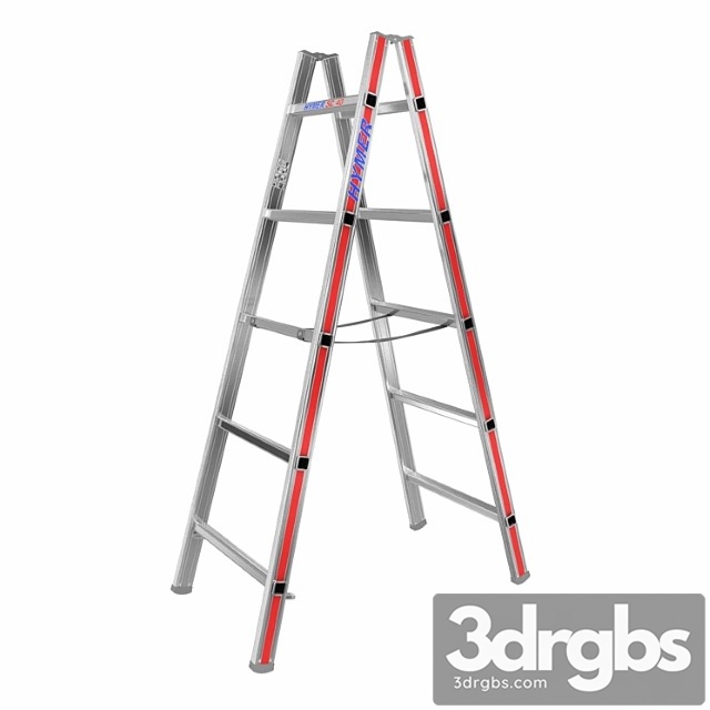 Hymer 4023 aluminum ladder 3d model 3dsmax Download - thumbnail 1