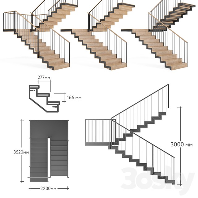 Ladder on a metal frame 3DSMax File - thumbnail 3