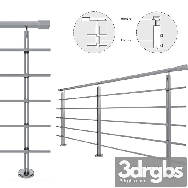 Metal railing 3dsmax Download - thumbnail 1