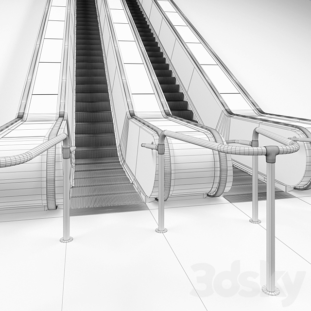 metro Escalator 3ds Max - thumbnail 3