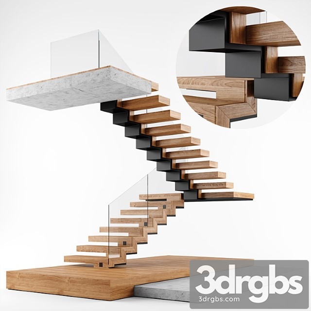 Modern interior stair 02 - thumbnail 1