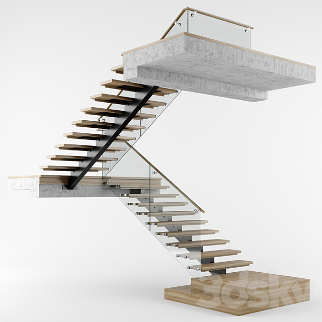 Modern interior stair 07 3DSMax File - thumbnail 2