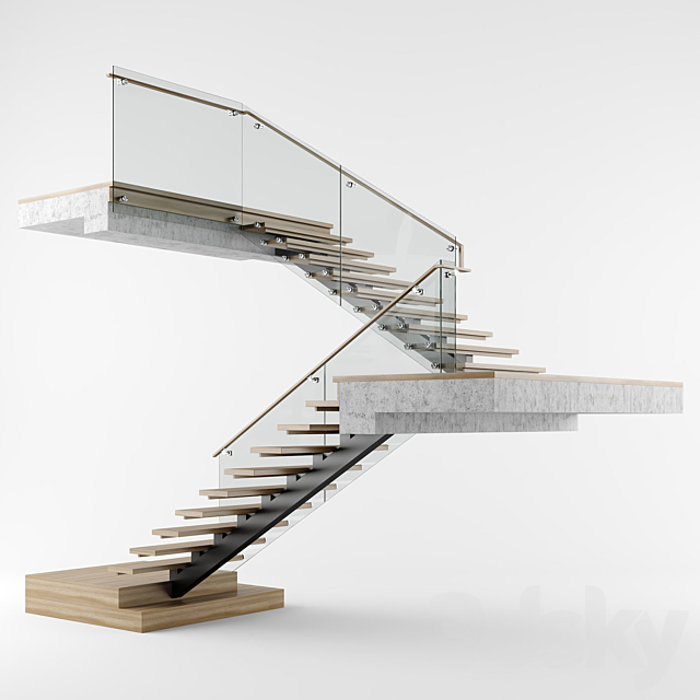 Modern interior stair 07 3DSMax File - thumbnail 3