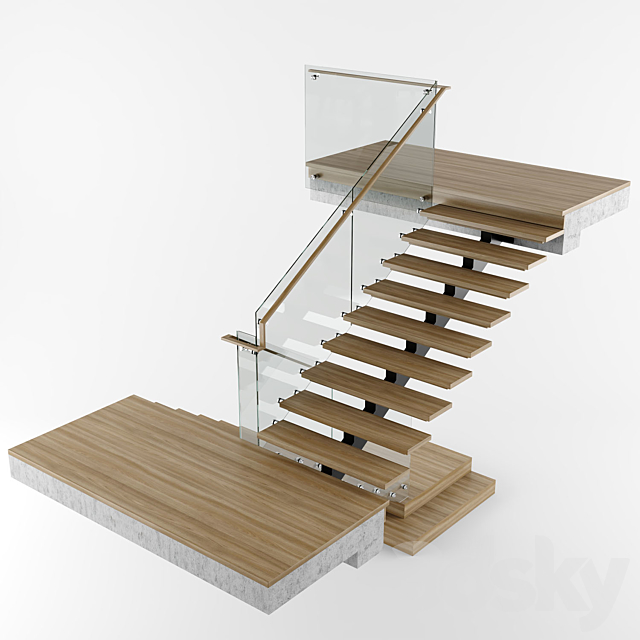 Modern interior stair 07 3DSMax File - thumbnail 4