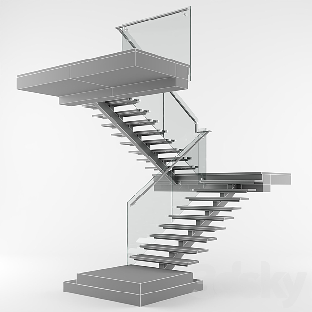 Modern interior stair 07 3DSMax File - thumbnail 6